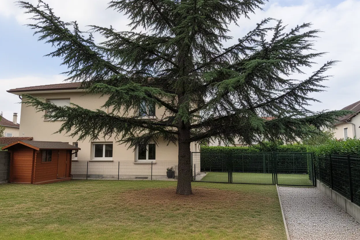 Cèdre débordant avant taille à Caluire-et-Cuire