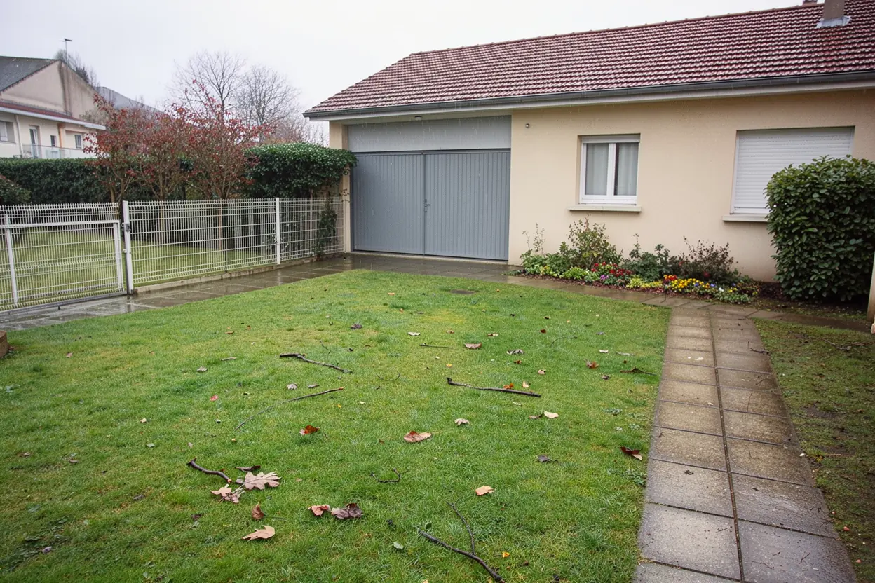 Jardin dégagé après évacuation des végétaux à Décines-Charpieu